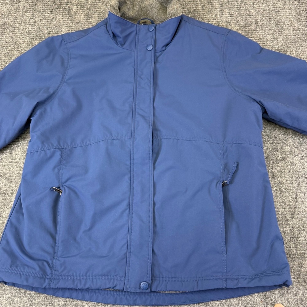 L.L.Bean Women's Blue‎ Fleece Lined Jacket Size L Regular Water Resistant